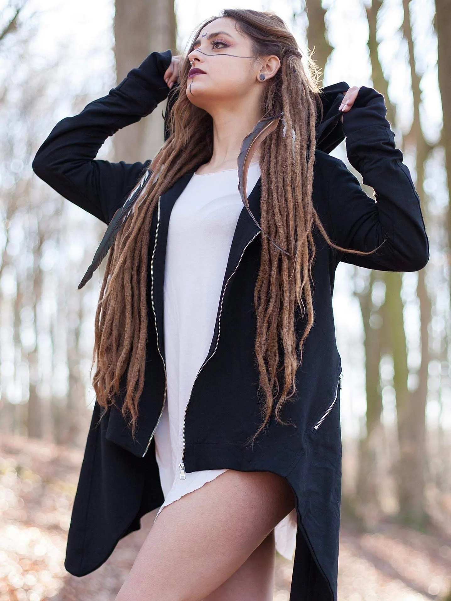 ASYMMETRIC ZIP UP HOODY