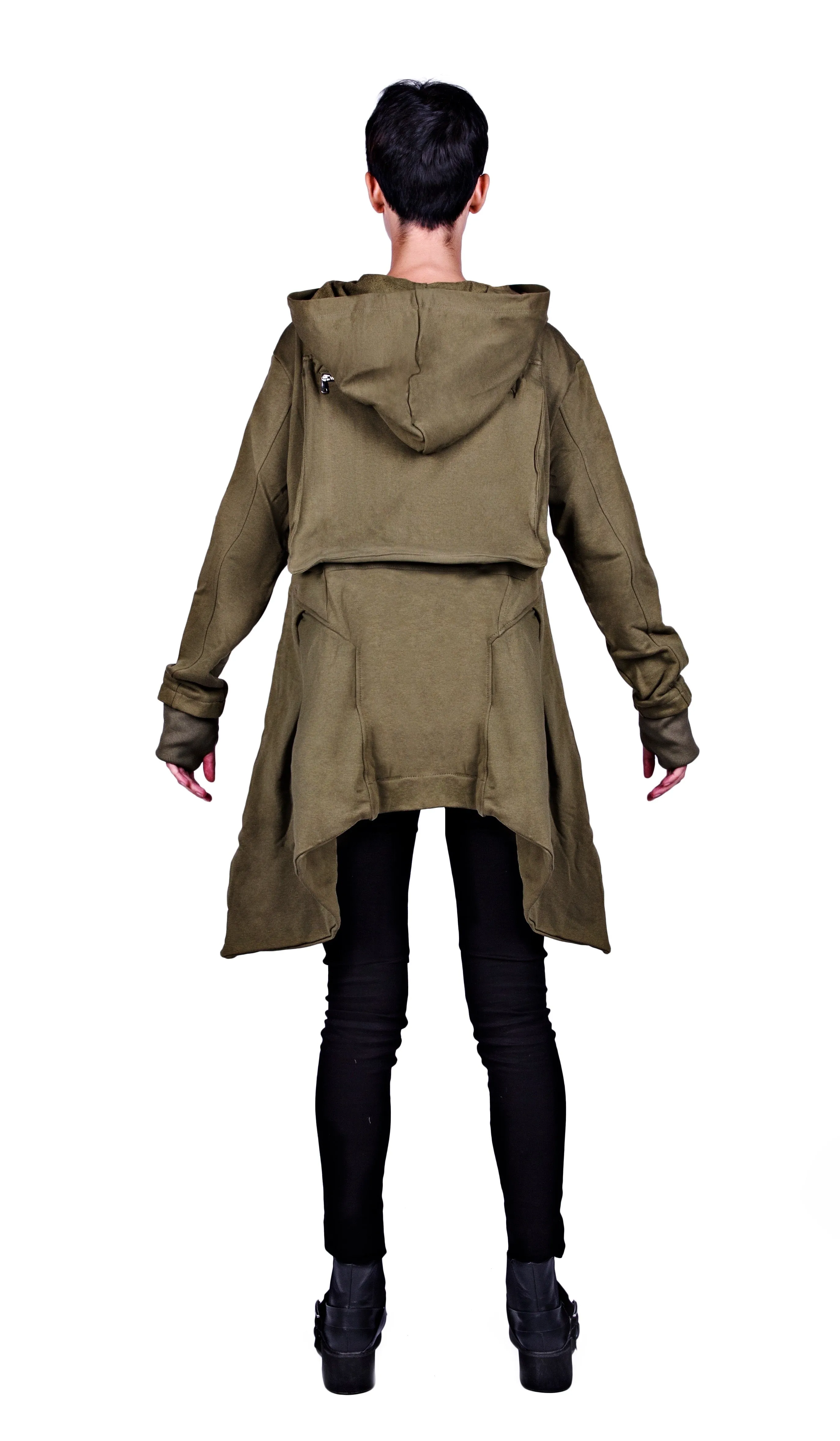 ASYMMETRIC ZIP UP HOODY