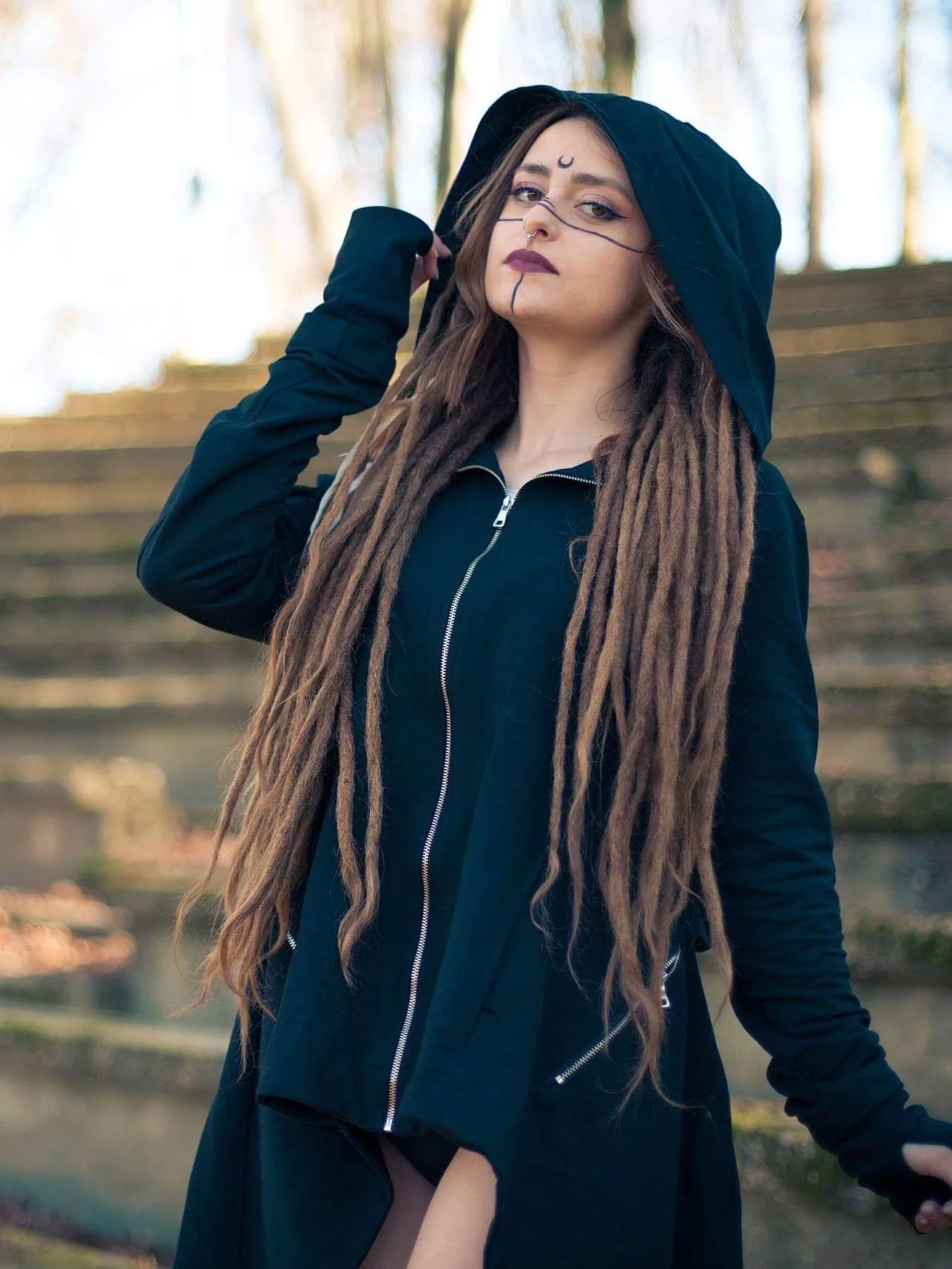 ASYMMETRIC ZIP UP HOODY