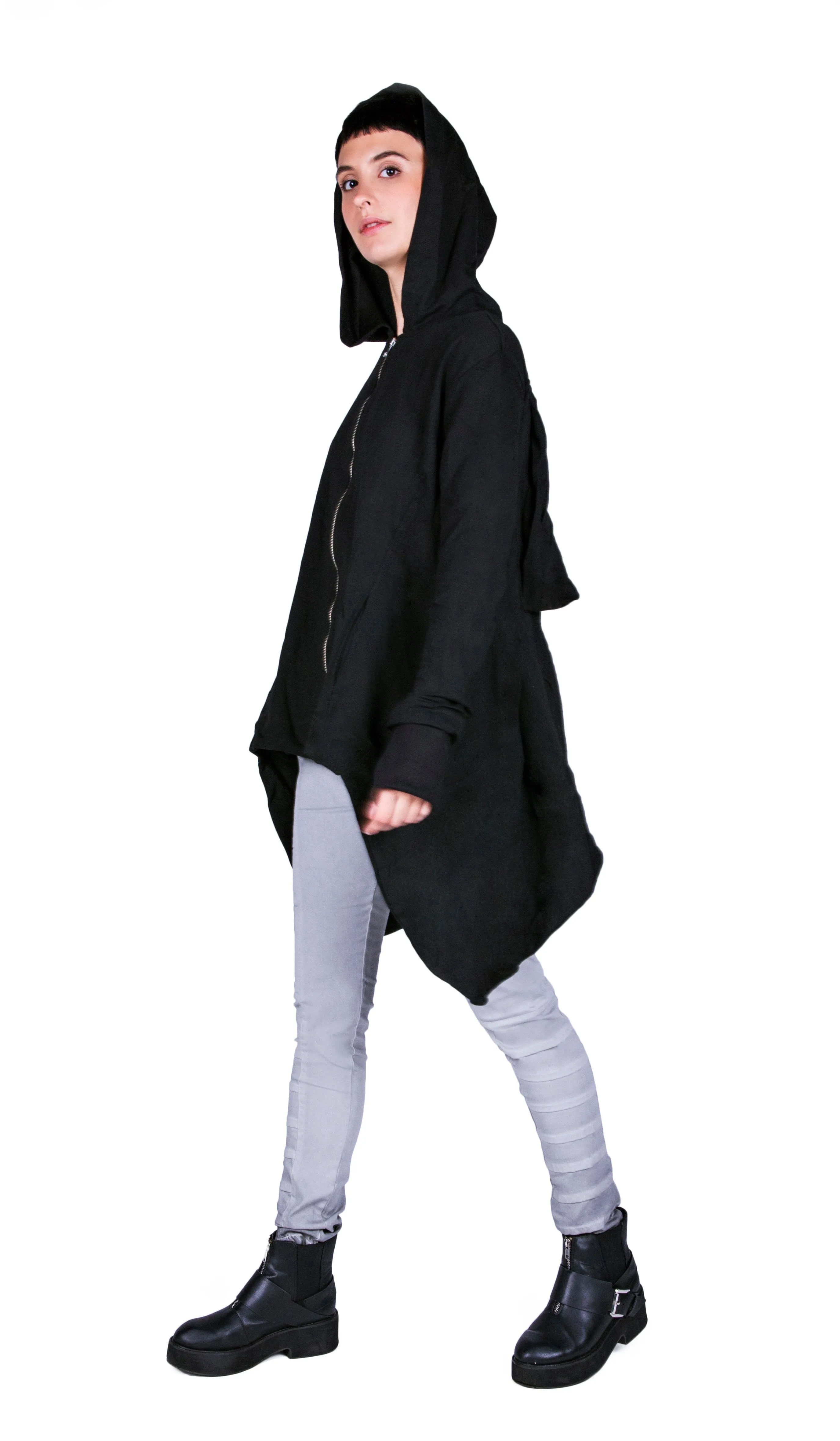 ASYMMETRIC ZIP UP HOODY