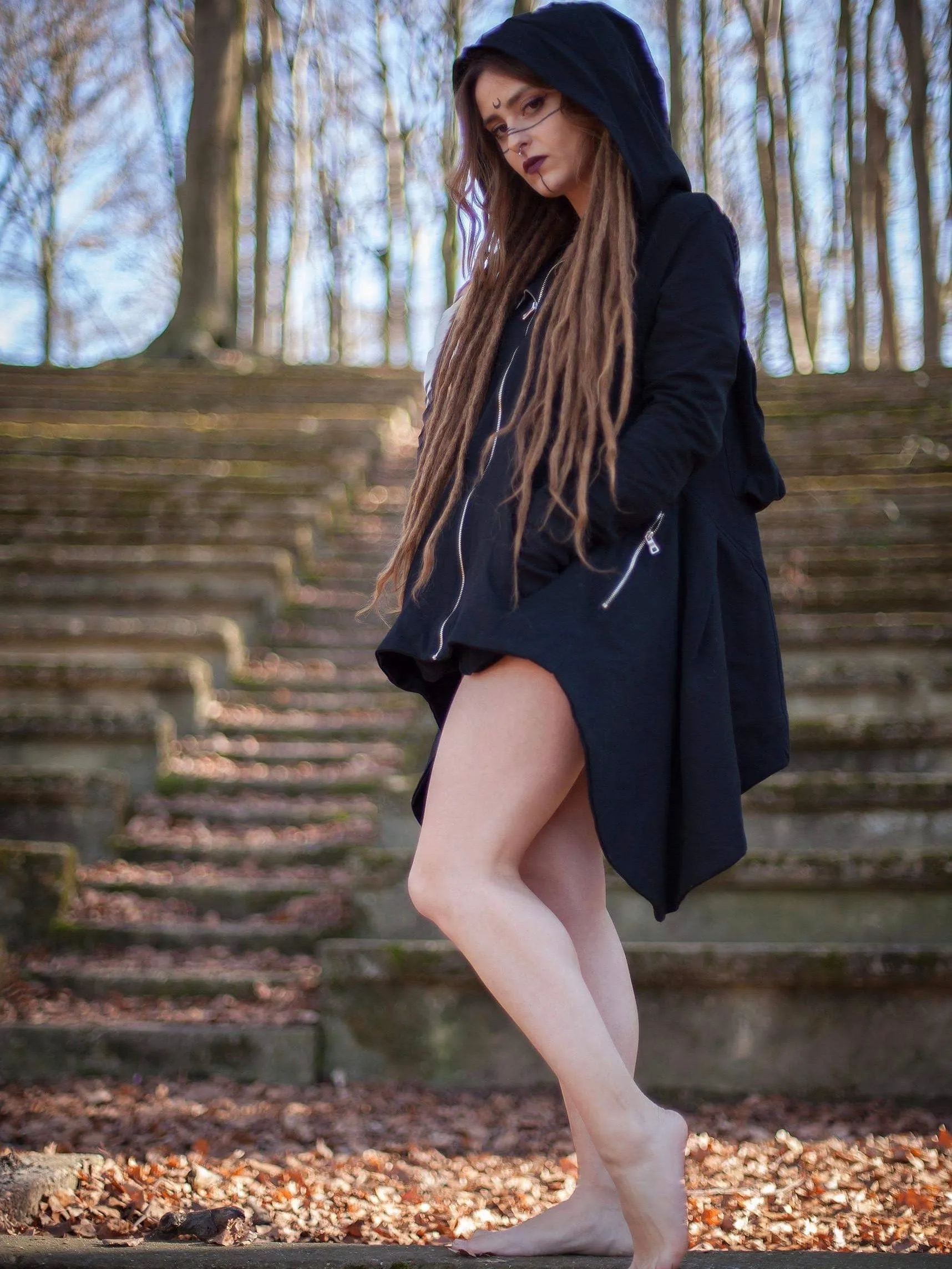 ASYMMETRIC ZIP UP HOODY