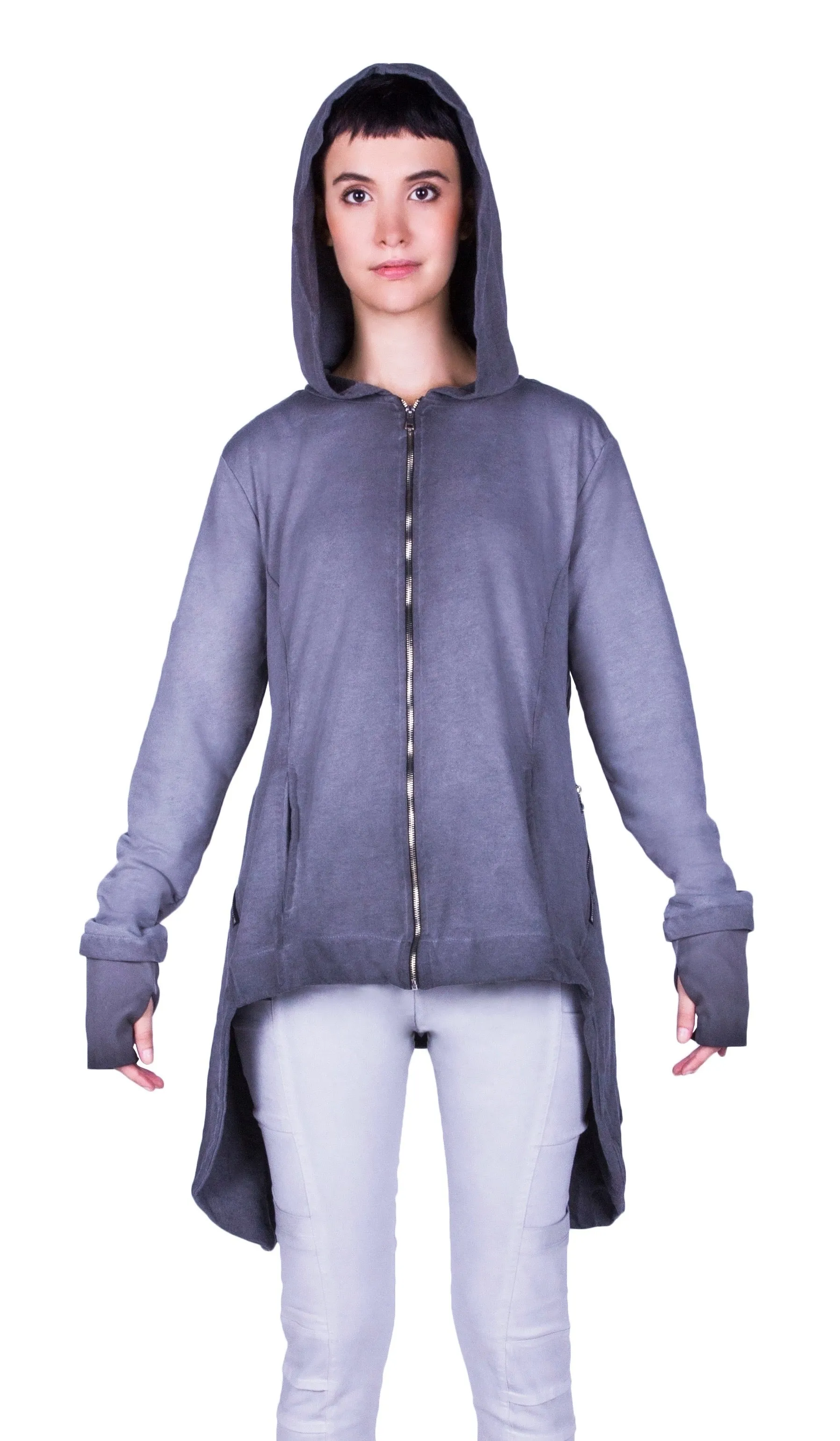 ASYMMETRIC ZIP UP HOODY