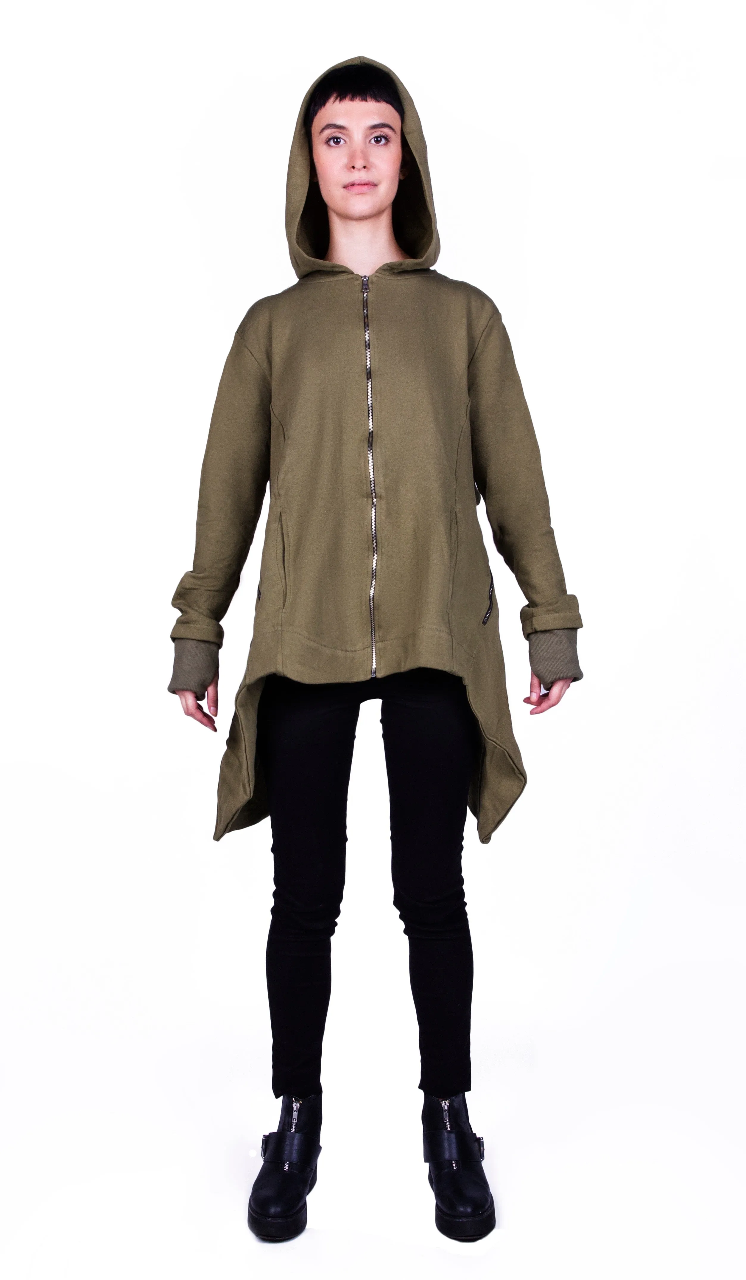 ASYMMETRIC ZIP UP HOODY