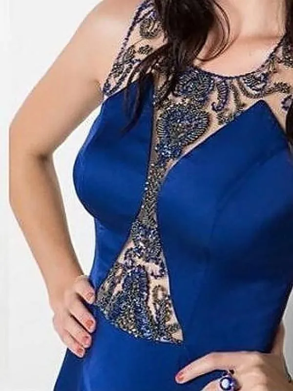 Bateau Sleeveless Sweep/Brush Train With Beading Chiffon Dresses