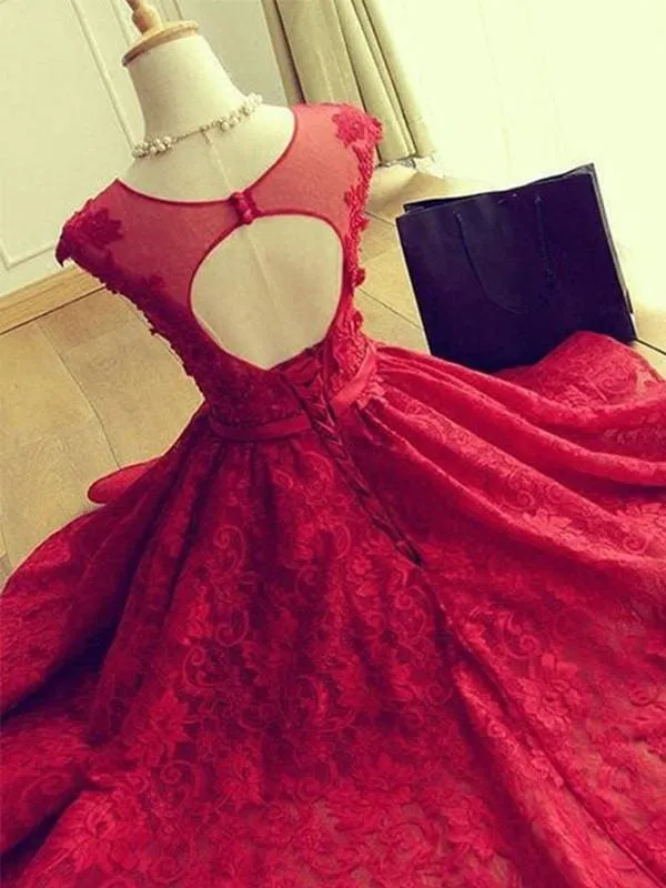 Bridelily A-Line Jewel Sleeveless Short/Mini With Applique Lace Dresses