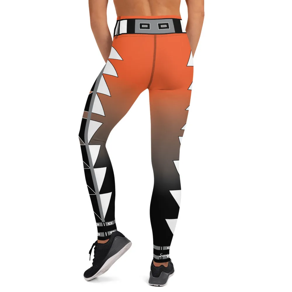 Centered Orange and black fade Yoga Leggings