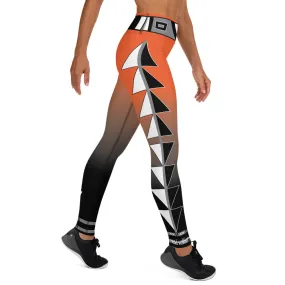 Centered Orange and black fade Yoga Leggings