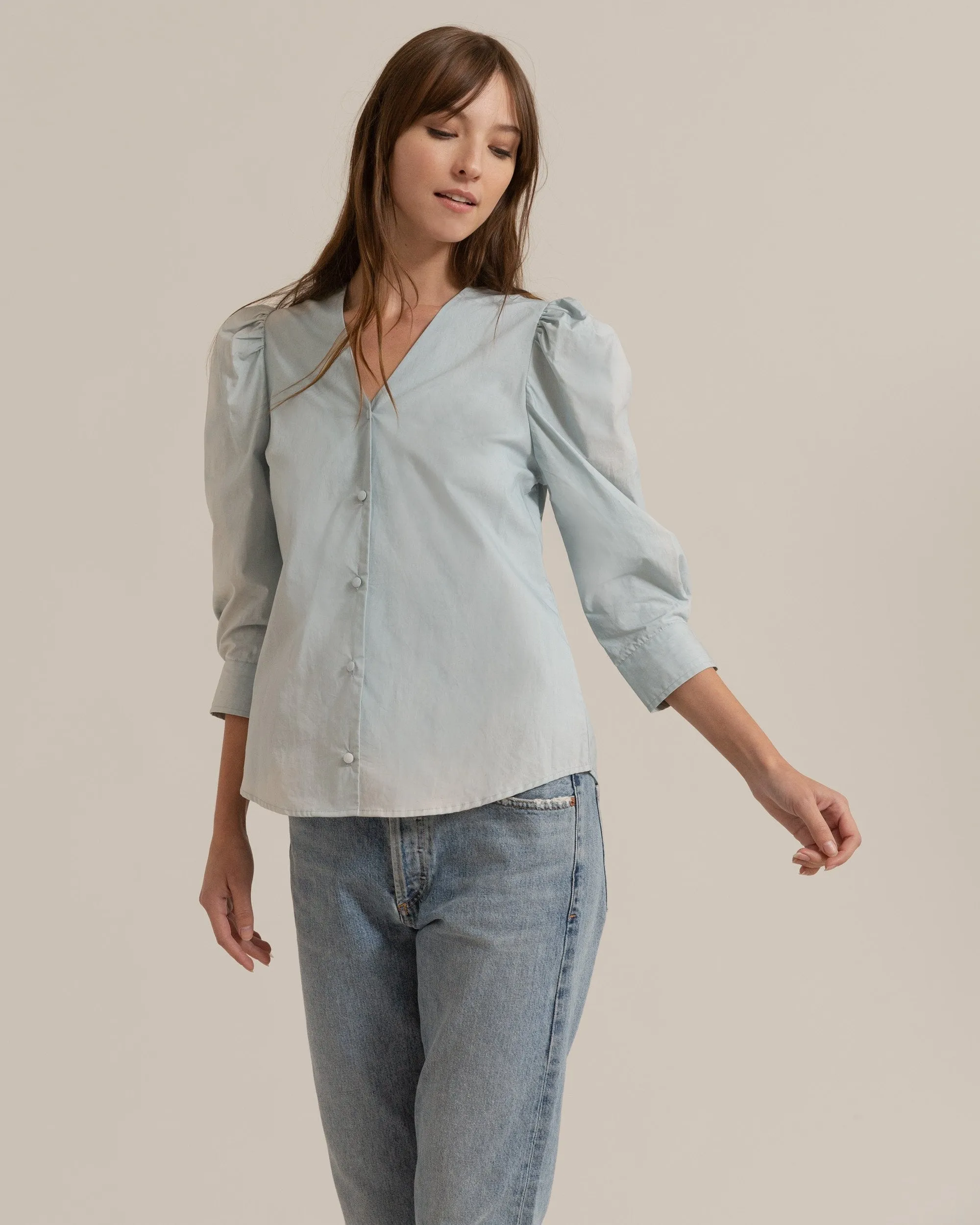 Eloise Cotton Puff-Sleeve Blouse