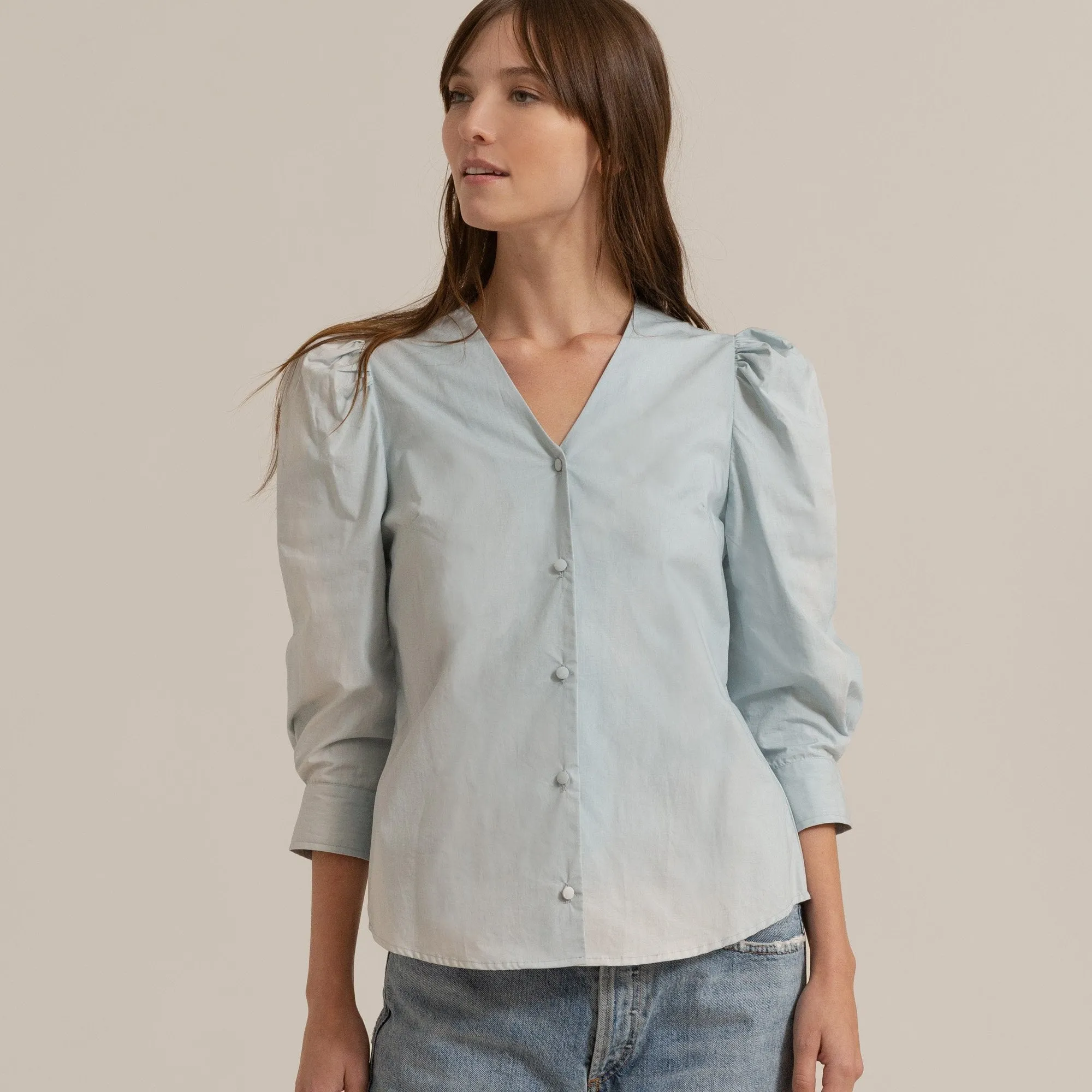 Eloise Cotton Puff-Sleeve Blouse
