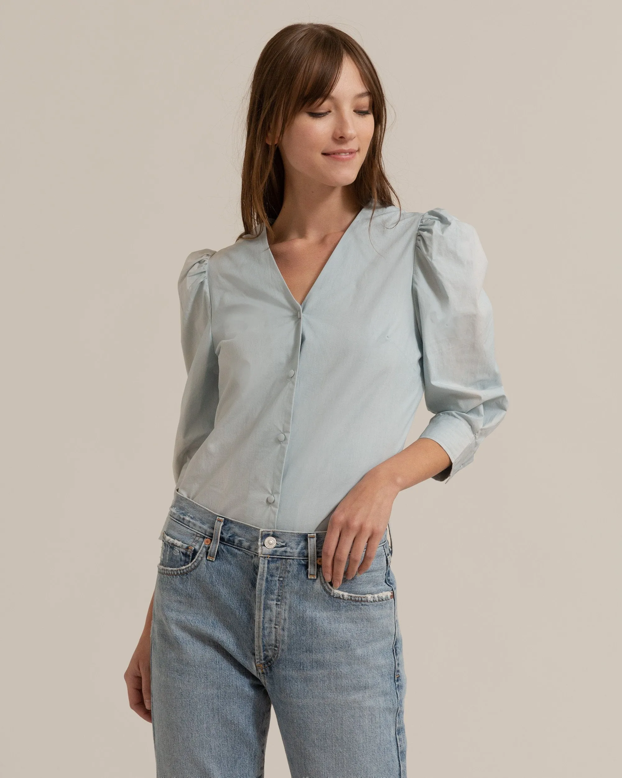 Eloise Cotton Puff-Sleeve Blouse