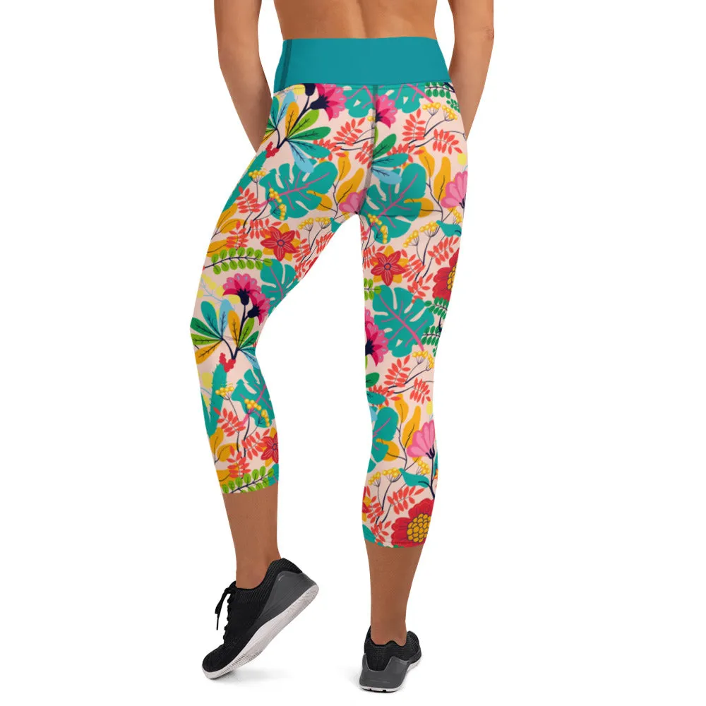 Exotic Flowers - Yoga Capri Leggings