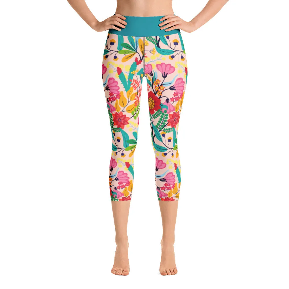 Exotic Flowers - Yoga Capri Leggings