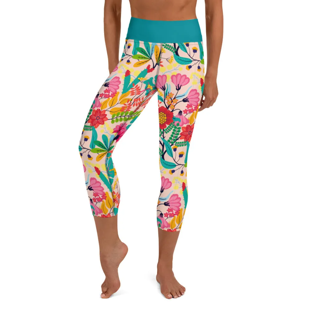 Exotic Flowers - Yoga Capri Leggings