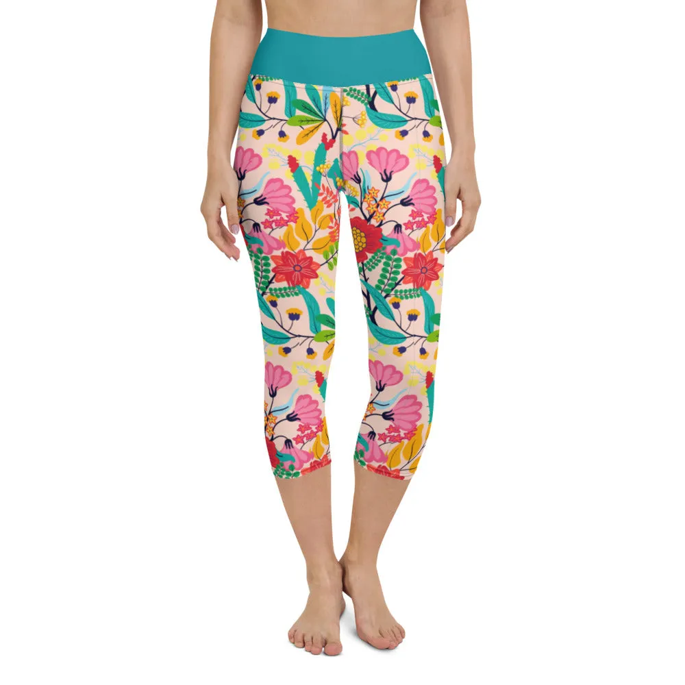 Exotic Flowers - Yoga Capri Leggings