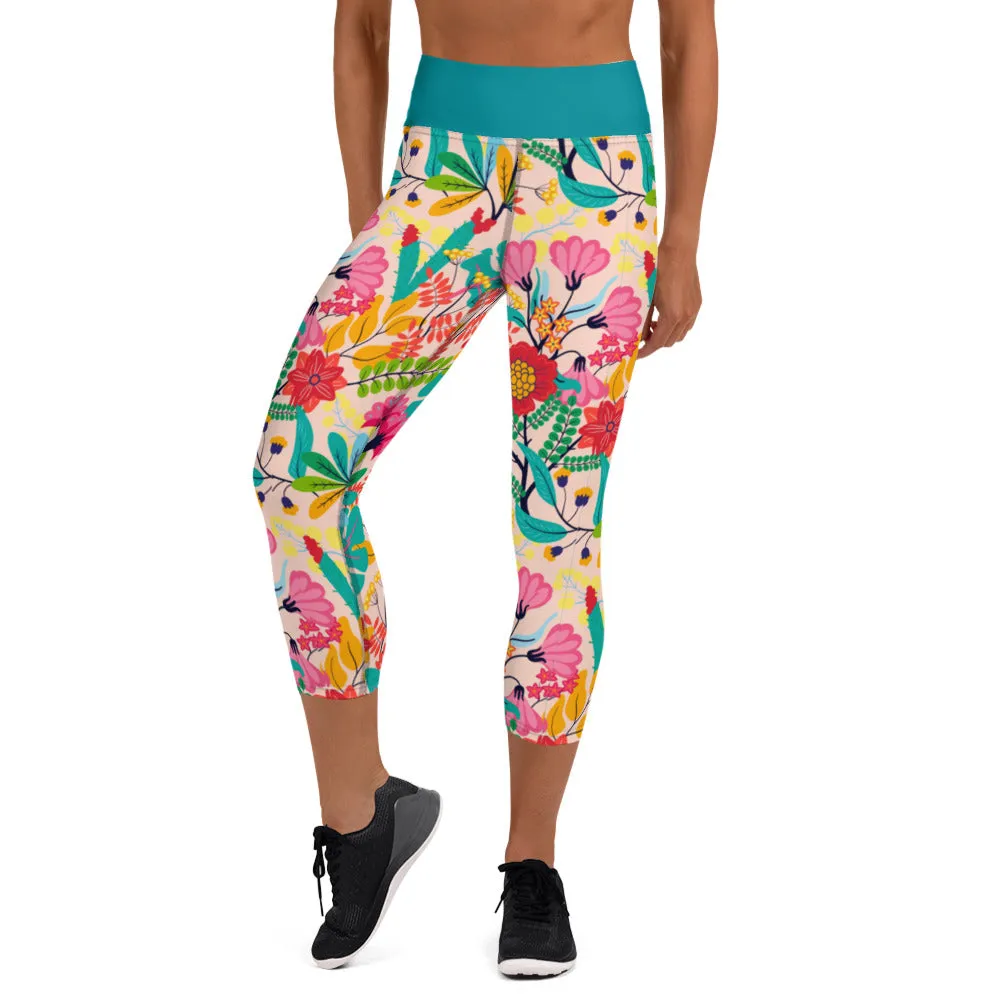 Exotic Flowers - Yoga Capri Leggings