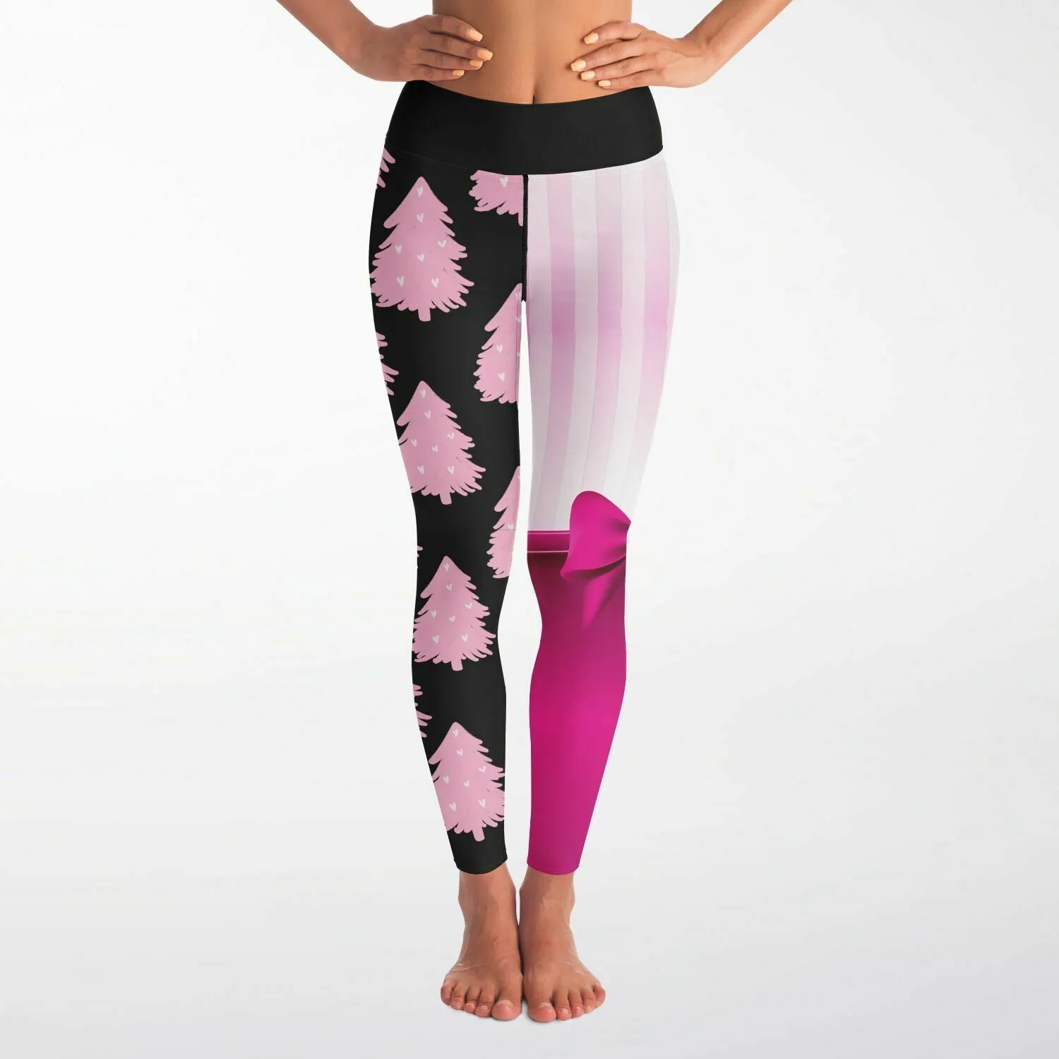 Festive Bows & Trees Leggings Yoga Leggings