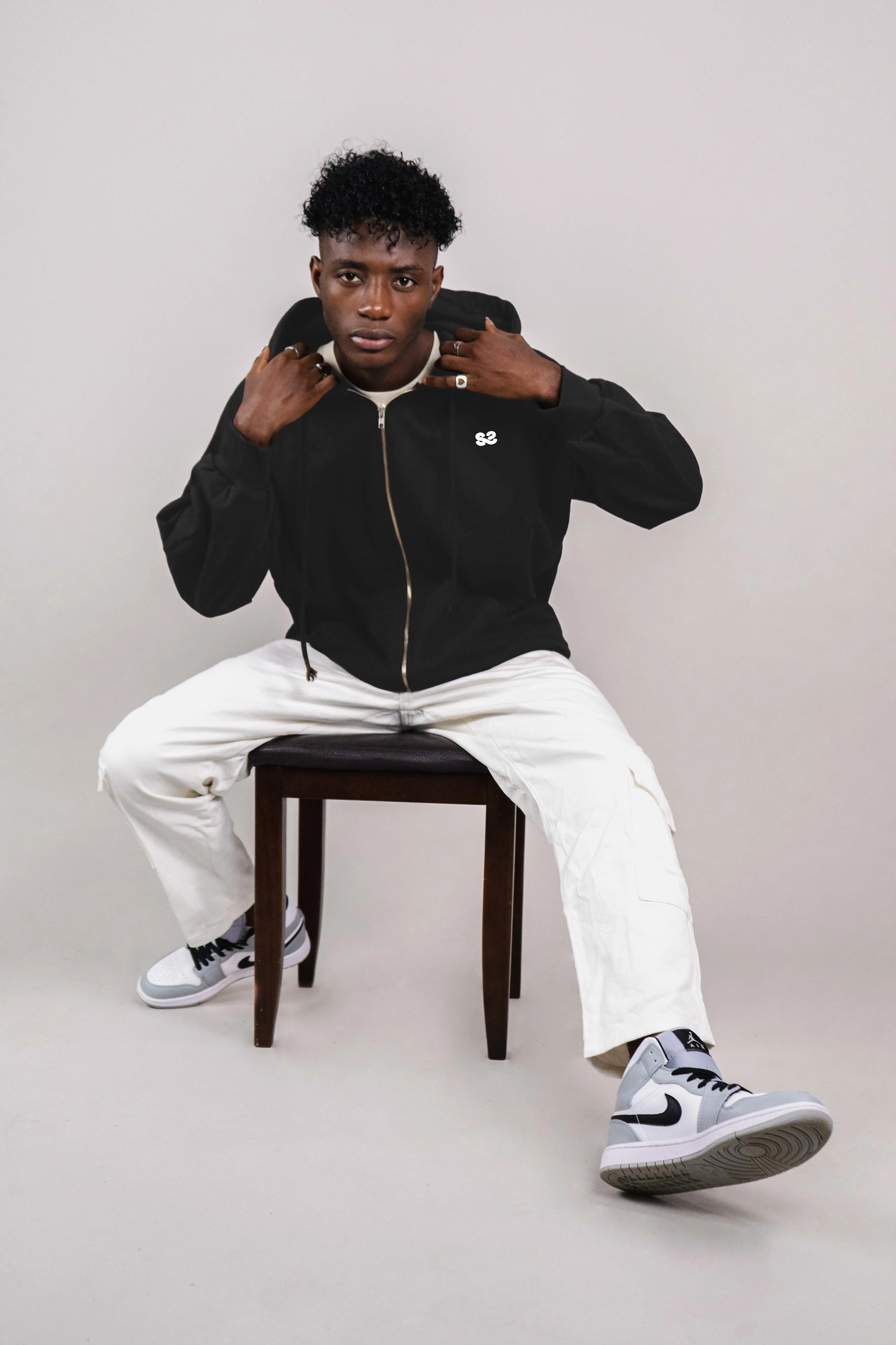 KEEP FASHION WEIRD BLACK ZIP UP HOODIE