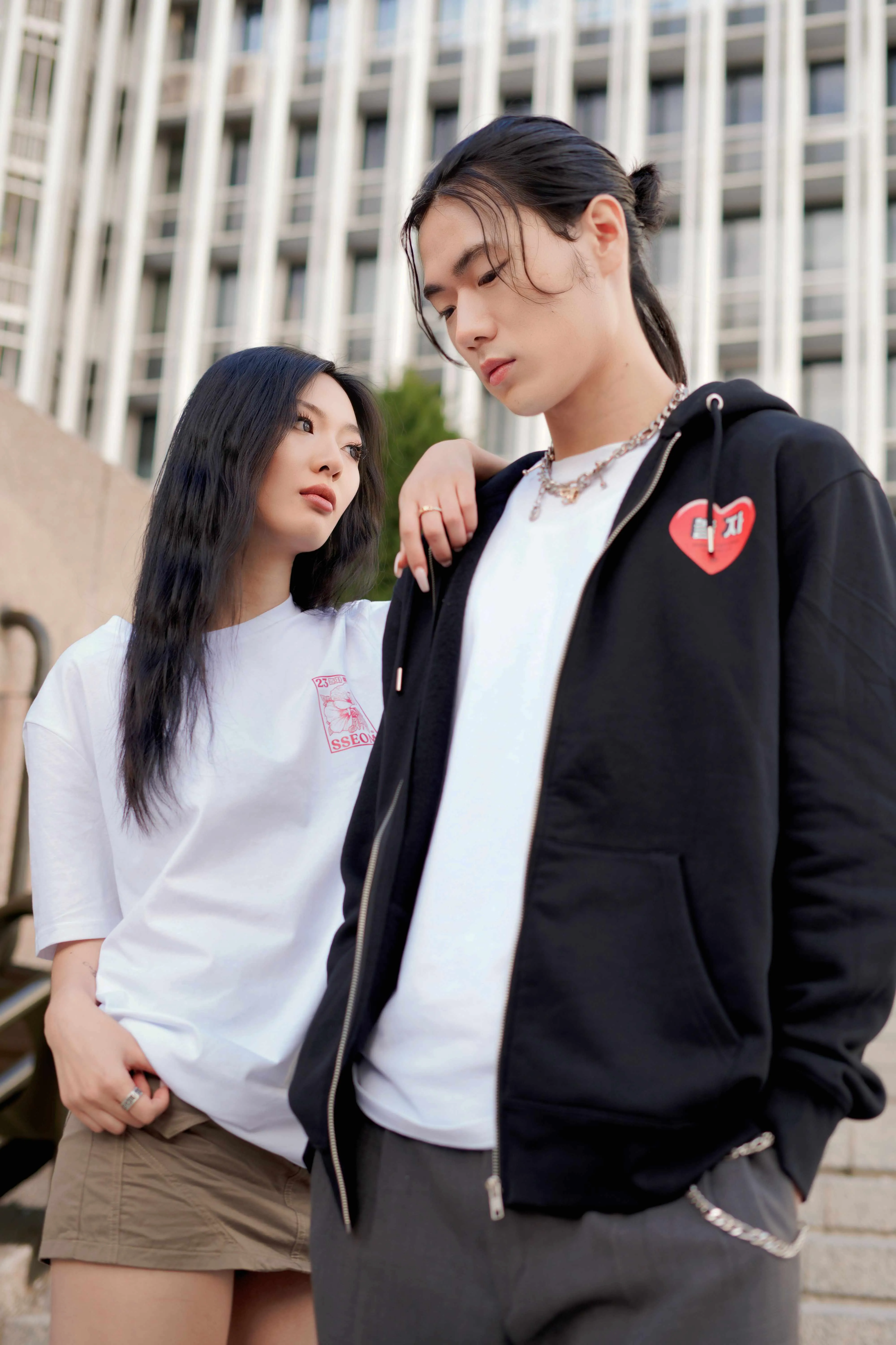 NOLZZA HEART ZIP UP HOODIE