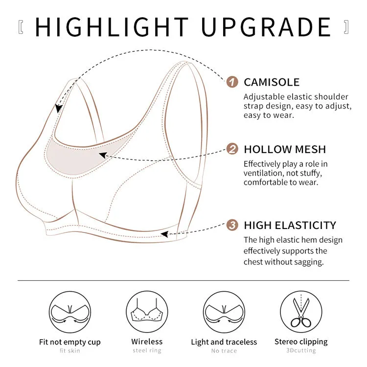Push-up Mesh Wireless Bra