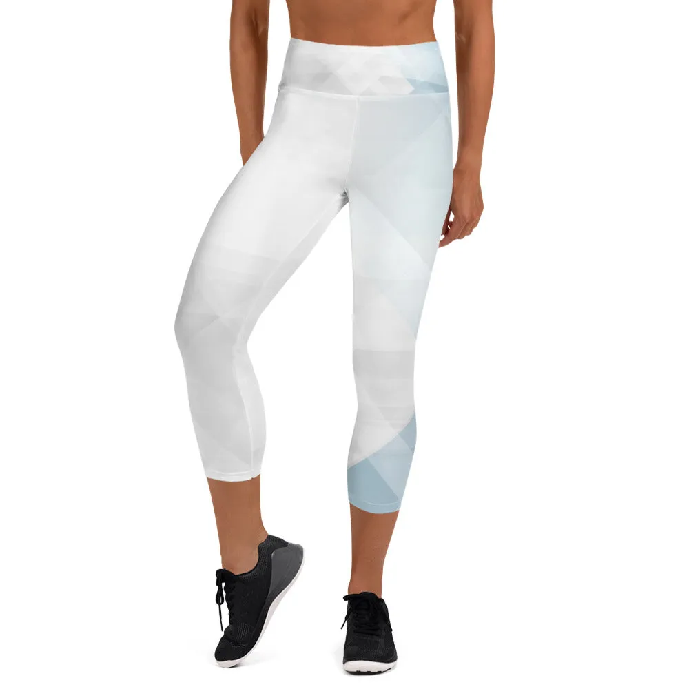 Sky-Blue Summer Yoga Capri Leggings