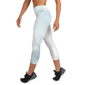 Sky-Blue Summer Yoga Capri Leggings