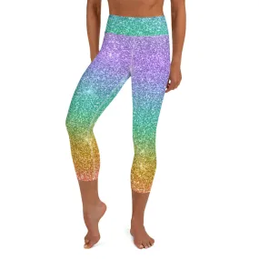 Tropical Sunset Glitz Capri Leggings