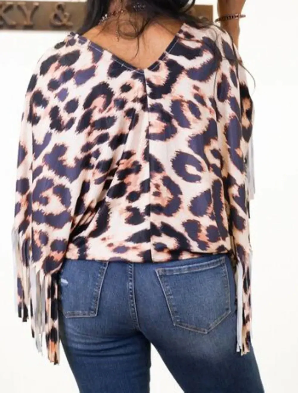 Western Fringe Sleeve Top