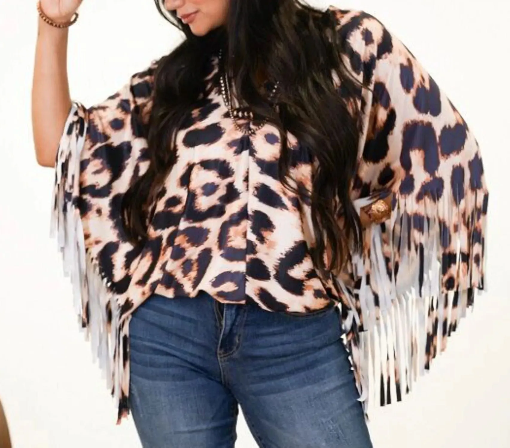 Western Fringe Sleeve Top