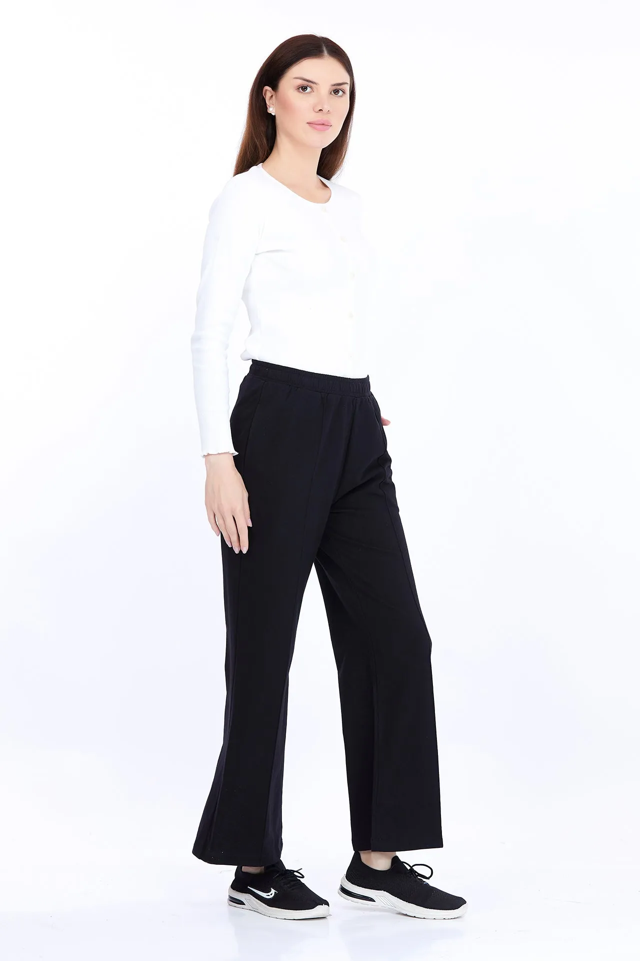 Women’s Black Terry Track Pants