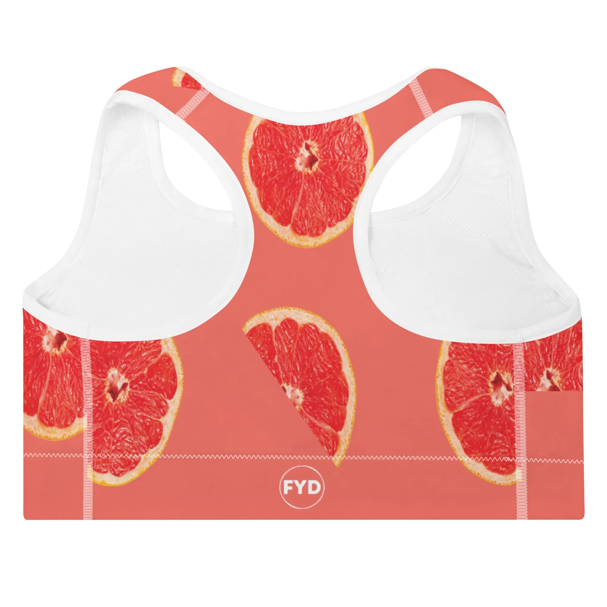 Zany Grapefruits print FYD Traditional Sports Bra